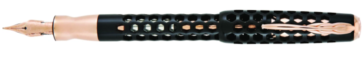 Pineider Honeycomb Black Prince and Gold  Ltd Ed Fountain Pen